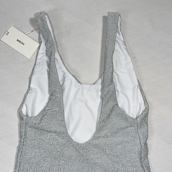 Mikoh Mala Silver Shimmer One Piece Swimsuit M - Picture 6 of 9